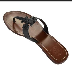 Tory Burch Moore Flat Thong Elba Tumbled Leather